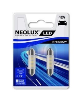 Набір ламп LED C5W 12V 0.5W 6000K (36mm) NEOLUX NF6436CW02B (фото 1)