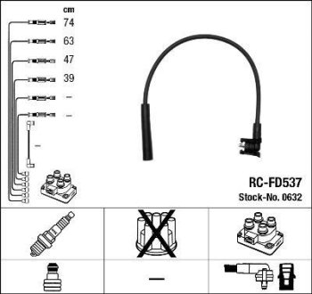 Комплект изолированных проводов для свечей зажигания RC-FD537 NGK 0632