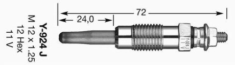 Свеча накаливания "D-Power 1 NGK DPOWER1 (фото 1)