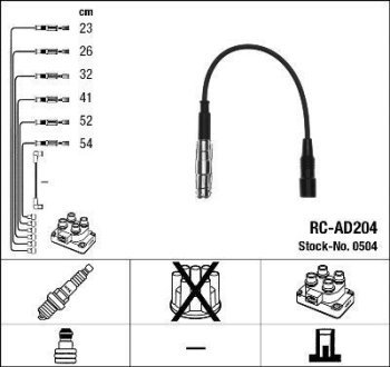 Комплект проводов зажигания NGK RCAD204