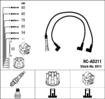 Високовольтні дроти (набір) NGK RCAD211