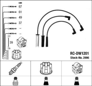 Дроти запалення, набір NGK RCDW1201