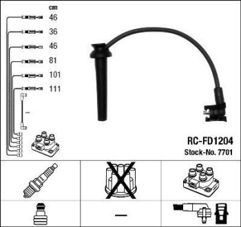 Комплект проводов зажигания NGK RCFD1204