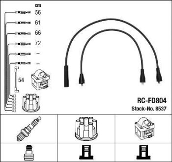 Високовольтні дроти (набір) NGK RCFD804