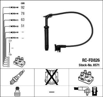 Комплект проводов зажигания NGK RCFD826