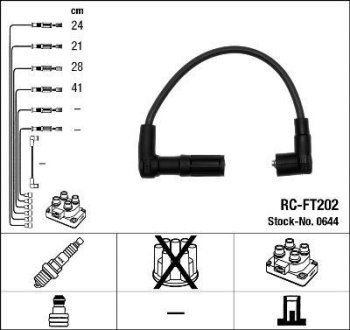 Високовольтні дроти (набір) NGK RCFT202