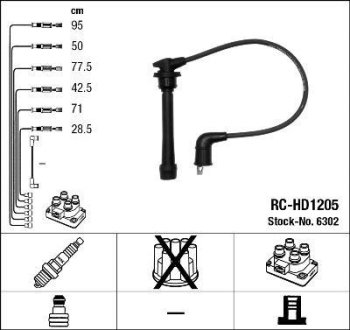 Комплект проводов зажигания NGK RCHD1205