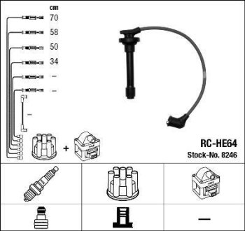 Високовольтні дроти (набір) NGK RCHE64