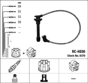 Комплект проводов зажигания NGK RCHE80