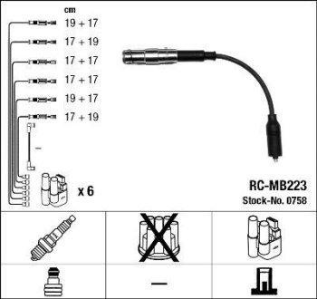 Комплект проводов зажигания NGK RCMB223 (фото 1)