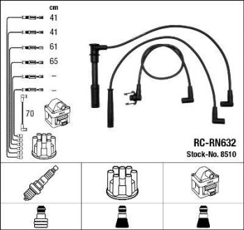 Комплект проводов зажигания NGK RCRN632