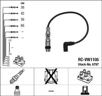 Дроти запалення, набір NGK RCVW1105