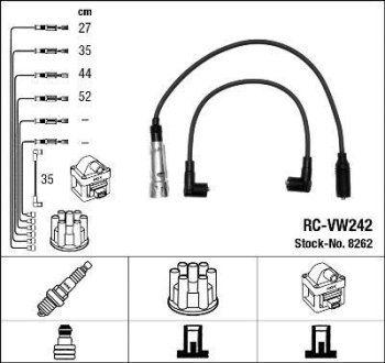 Комплект проводов зажигания NGK RCVW242