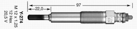 Свічка розжарювання NGK Y274