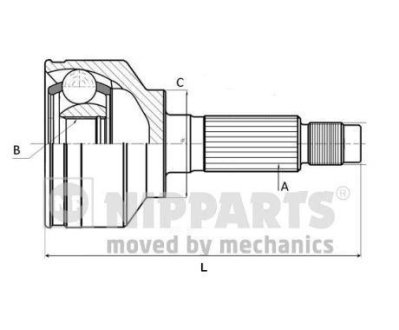 Шарнирный комплект, приводной вал NIPPARTS J2820302