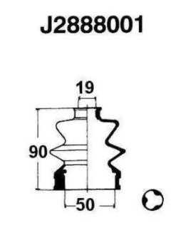 Пильовик привідного валу (набір) NIPPARTS J2888001