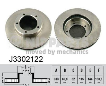 Тормозной диск NIPPARTS J3302122 (фото 1)