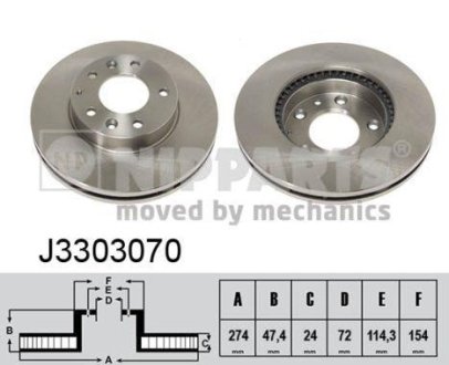 Диск гальмівний передній NIPPARTS J3303070