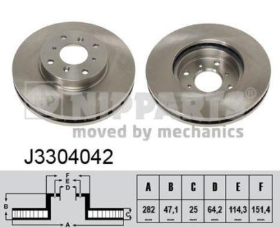 Тормозной диск NIPPARTS J3304042