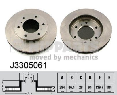 Тормозной диск NIPPARTS J3305061 (фото 1)