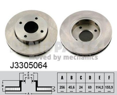 Гальмівний диск NIPPARTS J3305064