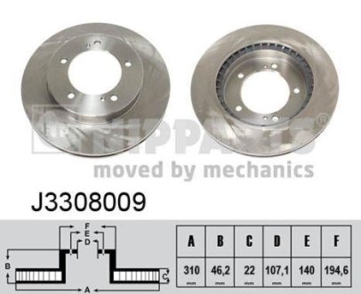 Гальмівний диск NIPPARTS J3308009