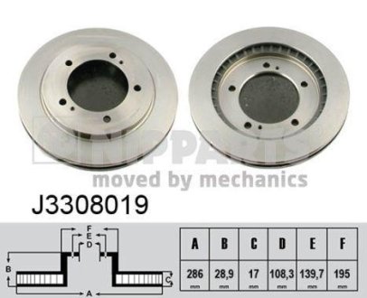 Гальмівний диск NIPPARTS J3308019