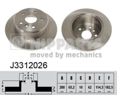 Тормозной диск NIPPARTS J3312026