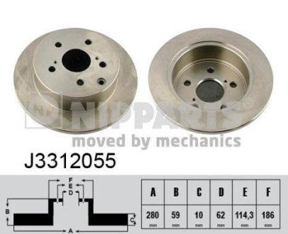 Тормозной диск NIPPARTS J3312055