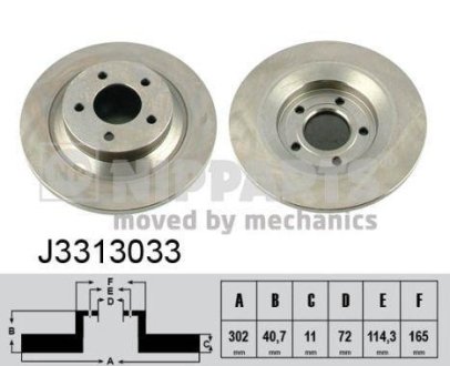 Гальмiвнi диски NIPPARTS J3313033