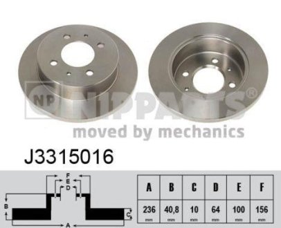 Тормозной диск NIPPARTS J3315016