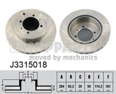 Гальмівний диск NIPPARTS J3315018