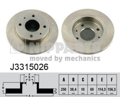 Тормозной диск NIPPARTS J3315026 (фото 1)