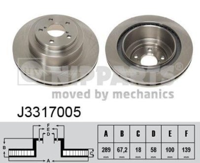 Тормозной диск NIPPARTS J3317005