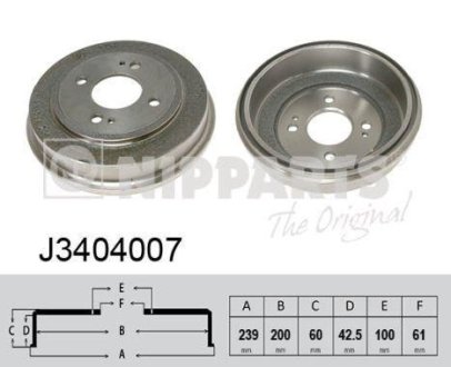 Тормозной барабан NIPPARTS J3404007