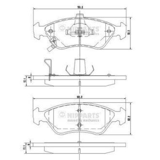 Гальмiвнi колодки дискові NIPPARTS J3600303