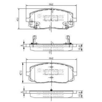 Гальмівні колодки, дискове гальмо (набір) NIPPARTS J3600323