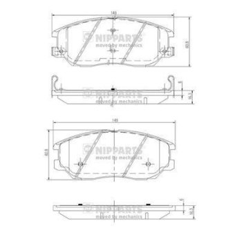 Комплект тормозных колодок, дисковый механизм NIPPARTS J3600327