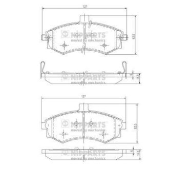 Гальмівні колодки, дискове гальмо (набір) NIPPARTS J3600535