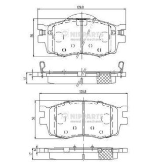 Гальмівні колодки, дискове гальмо (набір) NIPPARTS J3600542