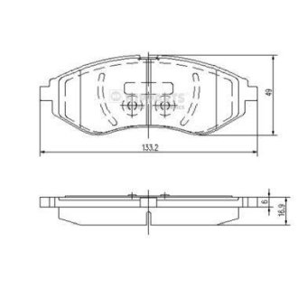 Гальмівні колодки, дискове гальмо (набір) NIPPARTS J3600911