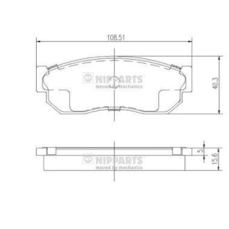 Гальмівні колодки, дискове гальмо (набір) NIPPARTS J3601001