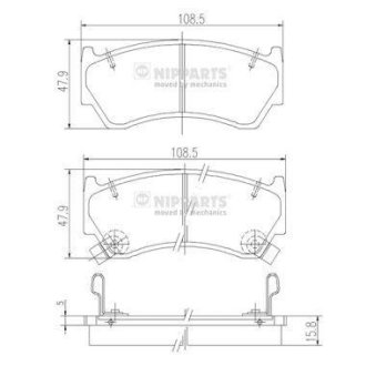 Гальмiвнi колодки дисковi NIPPARTS J3601062