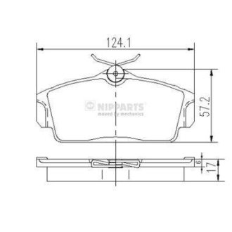 Гальмівні колодки, дискове гальмо (набір) NIPPARTS J3601068