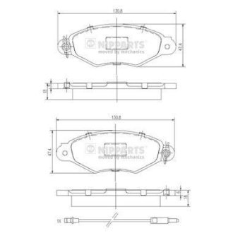 Гальмівні колодки, дискове гальмо (набір) NIPPARTS J3601093