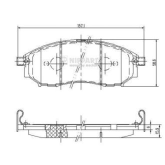 Гальмівні колодки, дискове гальмо (набір) NIPPARTS J3601094