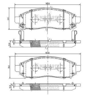 Гальмівні колодки, дискове гальмо (набір) NIPPARTS J3601095