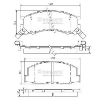 Комплект гальмівних колодок передній NIPPARTS J3602050