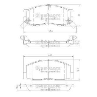 Гальмівні колодки, дискове гальмо (набір) NIPPARTS J3602074