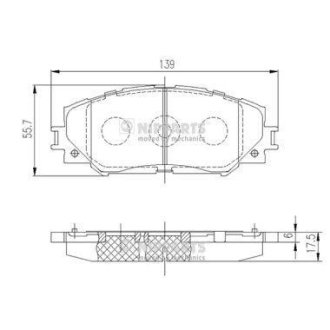 Комплект тормозных колодок, дисковый механизм NIPPARTS J3602120